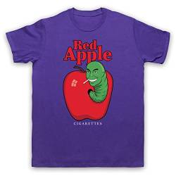 Red Apple Cigarettes Tarantino Fake Brand Herren T-Shirt, Violett, Large von The Guns Of Brixton