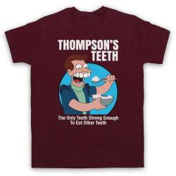 The Guns Of Brixton Futurama Thompson's Teeth Herren T-Shirt, Burgund, Large von The Guns Of Brixton