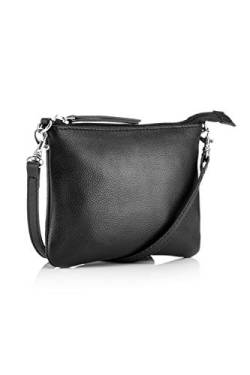 The Handbag Edit Crossbody Pouch, Damen Umhängetasche, Schwarz (Black Leather), 1x17x13 cm (W x H L) von The Handbag Edit