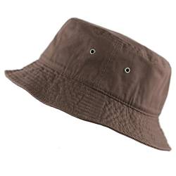 The Hat Depot 300N Unisex Sonnenhut, 100 % Baumwolle, verstaubar, für Sommer, Reisen, Strand, Sonnenhut - Braun - S/M von The Hat Depot