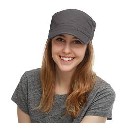 The Hat Depot Cadet Military Army Baseball Cap Tie Dye & Washed Cotton Basic & Distressed Cadet Brushed Cotton Cap, 1. Basic - Anthrazit, Einheitsgröße von The Hat Depot