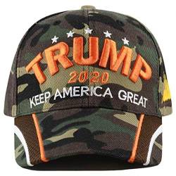 The Hat Depot Original exklusive Donald Trump Keep America Great/Make America Great Again 3D Signature Cap, 1. Punktgeflecht – Holz-Tarnmuster, Einheitsgröße von The Hat Depot