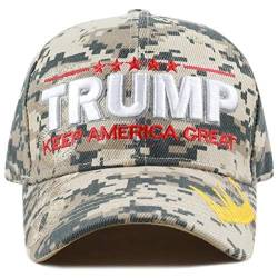 The Hat Depot Original exklusive Donald Trump Keep America Great/Make America Great Again 3D Signature Cap, 2. Trump - Digi Camo, Einheitsgröße von The Hat Depot