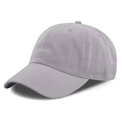 The Hat Depot Unisex Baseballkappe, blanko, gewaschen, niedriges Profil, Baumwolle - Grau - Einheitsgröße von The Hat Depot