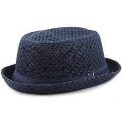 The Hat Depot Unisex Pork Pie Hut mit weichem Netzstoff, navy, S/M von The Hat Depot