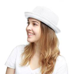 The Hat Depot Unisex leichte klassische weiche coole Mesh Pork Pie Hut, Weiss/opulenter Garten, L/XL von The Hat Depot