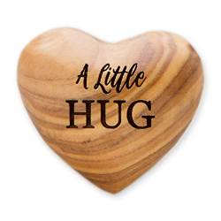The Laser Engraving Company A Little Hug, Tiny Hug Token, massives Olivenholz-Herz, Isolationsgeschenk, Missing You Gift, Thinking of You, Lock Down, Lockdown, braun, S von The Laser Engraving Company