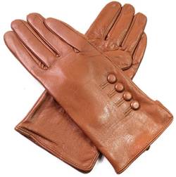 Damen Premium Qualität Original Superweich Leder Handschuhe Kunstpelz Futter Winter Alltag Warm - Hellbraun, L von The Leather Emporium
