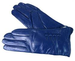 Emporium Leather Damen Neu Super Weich Premium Luxus Echt Schleife Leder Handschuhe Vollständig Gefüttert Winter Warm Alltag Fahren - Blau, L von The Leather Emporium