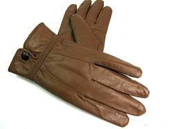 The Leather Emporium Damen Leder Handschuhe Vollständig Gefüttert (Brown Groß) von The Leather Emporium