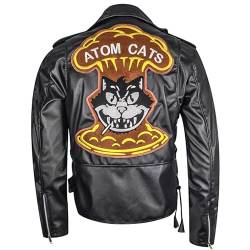 Herren Jacke Atom Cats Fallout 4 Atom Cats Jacket-Videospiel Fallout Atom Cats Kunstleder Jacke, schwarz, Large von The Leathers Hub