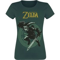 The Legend Of Zelda - Gaming T-Shirt - Link Pose - S bis XXL - für Damen - Größe L - dunkelgrün von The Legend Of Zelda