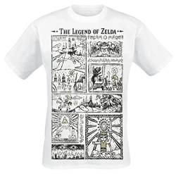 The Legend of Zelda Zeichnung Männer T-Shirt weiß XXL 100% Baumwolle Fan-Merch, Gaming, Triforce von The Legend of Zelda