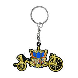 King's Coronation Carriage Gummierter Schlüsselanhänger mit Metall-Schlüsselanhänger – tolles königliches Krönungsgeschenk zum Befestigen an Schlüsseln, Rucksäcken und Gepäck von The London Toy Company