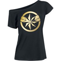 The Marvels - Marvel T-Shirt - Captain Marvel Logo - S bis XXL - für Damen - Größe XL - schwarz  - Lizenzierter Fanartikel von The Marvels