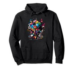 Puzzle Cube Exploding Speed Cubing 80er Jahre Jugend Vintage Mathematik Pullover Hoodie von The Melting Cube - Competitive Speed Cubing Merch