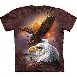 The Mountain Eagle & Clouds Erwachsene T-Shirt, Braun, 3XL von The Mountain