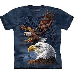The Mountain Herren T-Shirt Adler Flagge Collage, blau, X-Groß von The Mountain