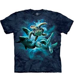 The Mountain Herren T-Shirt Sea Turtle Collage, blau, Klein von The Mountain
