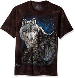 The Mountain Star Wolves Adult T-Shirt, Black, XL von The Mountain