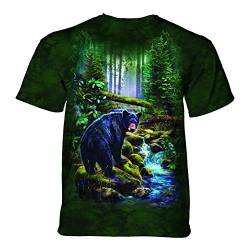 The Mountain Unisex-Erwachsene Black Bear Forest T-Shirt, Grün, X-Large von The Mountain