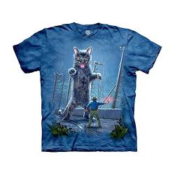 The Mountain Unisex-Erwachsene Jurassic Kitten T-Shirt, blau, X-Groß von The Mountain