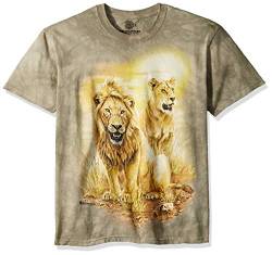 The Mountain Unisex-Erwachsene Lion Pair T-Shirt, Grün, X-Large von The Mountain