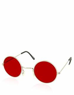 Natural Born Killers Knox Style Sonnenbrille, Silber Rahmen / rote Linse von The Movie Shop Ltd