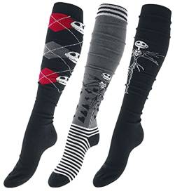 The Nightmare Before Christmas Jack Skellington Frauen Kniestrümpfe multicolor EU 39-42 von The Nightmare Before Christmas