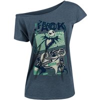 The Nightmare Before Christmas Zero Jack Damen Loose-Shirt blau meliert von The Nightmare Before Christmas