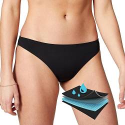 Menstruations-Badebekleidung, auslaufsichere Bikinihose, Menstruations-Schwimmhose für Teenager, Mädchen, Damen, Schwarz, Schwarz , XL von The Period People