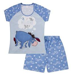 Disney I-Aah is It The Weekend Yet ? Kurzer Damen-Schlafanzug Gr. 48, blau von The Pyjama Factory