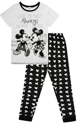 Disney Minnie Maus und Mickey Ladies Life is Not Always Schlafanzug Schwarz und Weiß Gr. 34, weiß von The Pyjama Factory