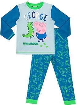George Pig Langer Schlafanzug George Dinosaurier Pig Jungen Gr. 104, blau von The Pyjama Factory