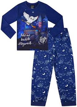 Harry-Potter-Schlafanzug für Mädchen, Motiv: Hedwig „Take Me Back to Hogwarts“, 6 bis 12 Jahre Gr. 9-10 Jahre, blau von The Pyjama Factory