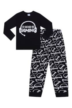 Cool I'd Rather Be Gaming, langer Schlafanzug, Baumwolle, Schwarz Gr. 15-16 Jahre, Schwarz von The PyjamaFactory