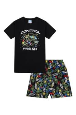 Jungen Control Freak Gamer Schlafanzug aus Baumwolle Gr. 13 - 14 Jahre, Schwarz von The PyjamaFactory
