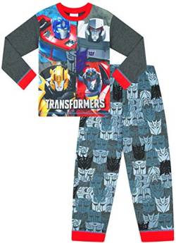 Jungen Schlafanzug Transformers Optimus Prime und Bumblebee W19 Gr. 3-4 Jahre, Schwarz von The PyjamaFactory