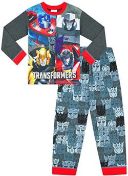 Jungen Schlafanzug Transformers Optimus Prime und Bumblebee W19 Gr. 7-8 Jahre, Schwarz von The PyjamaFactory