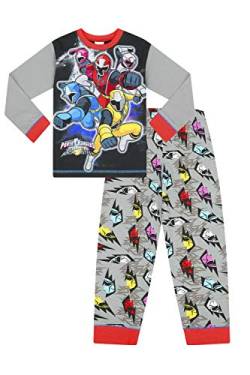Power Rangers, langer Schlafanzug, Super Ninja Steel, für Jungen, 3-8 Jahre Gr. 5-6 Jahre, grau von The PyjamaFactory