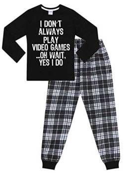 The PyjamaFactory Brand I Don't Always Play Video Games I Yes I Do Woven Long Pyjama Gr. 13 - 14 Jahre, Schwarz von The PyjamaFactory