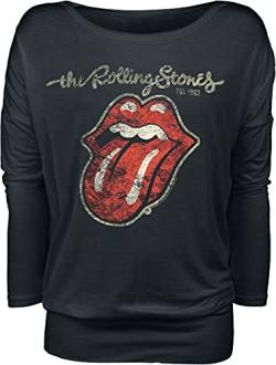 The Rolling Stones Plastered Tongue Frauen Langarmshirt schwarz L von The Rolling Stones
