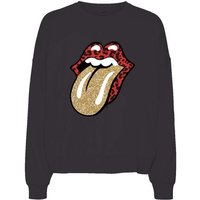 The Rolling Stones Sweatshirt - NMAriel Glitter Rolling Stones Sweat - XS bis XL - für Damen - Größe M - schwarz  - Lizenziertes Merchandise! von The Rolling Stones