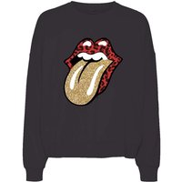 The Rolling Stones Sweatshirt - NMAriel Glitter Rolling Stones Sweat - XS bis XL - für Damen - Größe XL - schwarz  - Lizenziertes Merchandise! von The Rolling Stones