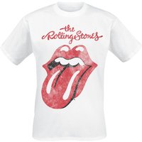 The Rolling Stones T-Shirt - Classic Tongue - S bis XL - für Männer - Größe S - weiß  - Lizenziertes Merchandise! von The Rolling Stones