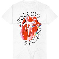 The Rolling Stones T-Shirt - Hackney Diamonds Prism Tongue - S bis 5XL - für Männer - Größe L - weiß  - Lizenziertes Merchandise! von The Rolling Stones