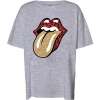 The Rolling Stones T-Shirt - NMIda Glitter Rolling Stones - XS bis XL - für Damen - Größe S - grau  - Lizenziertes Merchandise! von The Rolling Stones