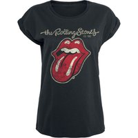 The Rolling Stones T-Shirt - Plastered Tongue - S bis XXL - für Damen - Größe L - schwarz  - Lizenziertes Merchandise! von The Rolling Stones