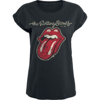 The Rolling Stones T-Shirt - Plastered Tongue - S bis XXL - für Damen - Größe M - schwarz  - Lizenziertes Merchandise! von The Rolling Stones