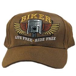 The Route 66 Shop Basecap Oilskin Biker - Live Free, Ride Free von The Route 66 Shop